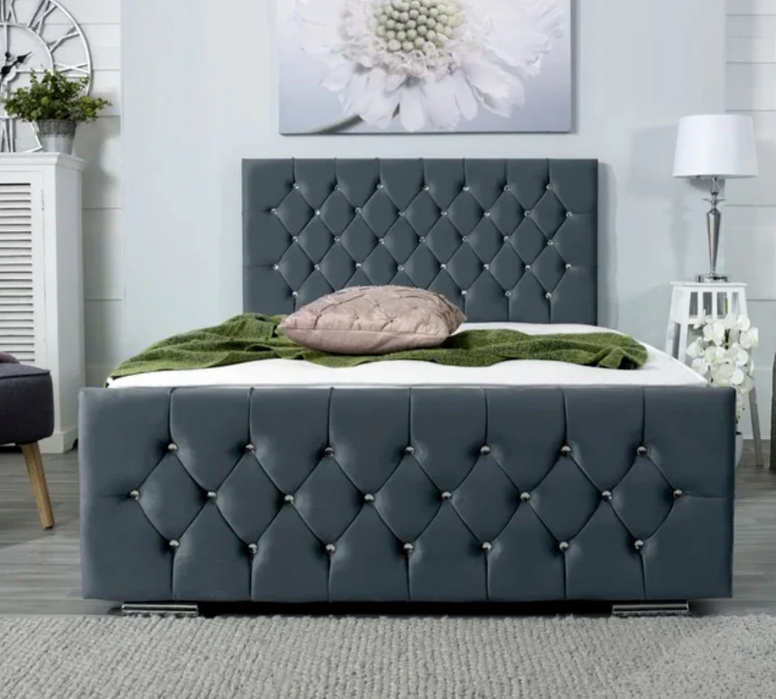 Florida Bed Diamonds Headboard UK - Detail view of premium florida from Newcastle Beds UK